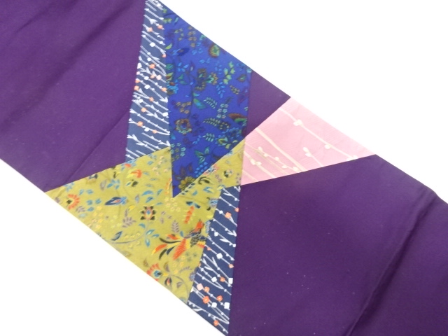 JAPANESE KIMONO / ANTIQUE FUKURO OBI / SILK / WOVEN FLOWER & BIRD